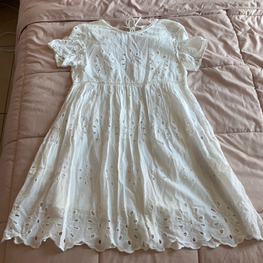 White lace mini dress